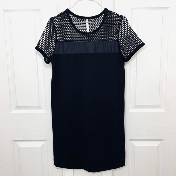 Fabletics Black Mesh Dress Sarah Mini Dress Size Small - Picture 2 of 11